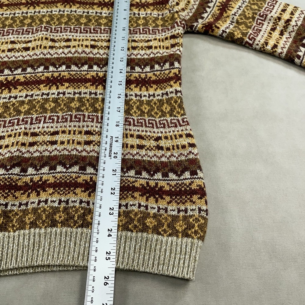 Vintage Pendleton Fair Isle Sweater Women's Small V-Neck Brown Wool Acrylic 90s - Picture 7 of 10